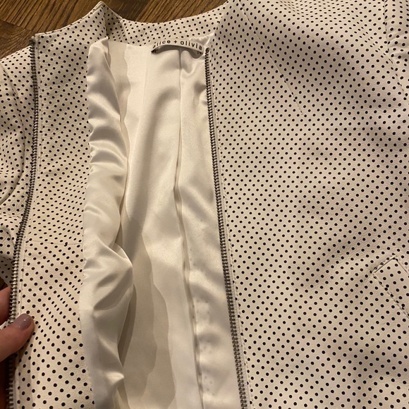 ALICE + OLIVIA NWOT POLKA DOT LEATHER JACKET - Picture 6 of 11